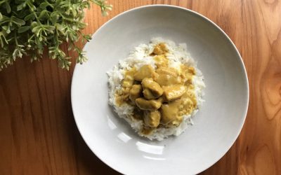 Pavo al curry con arroz basmatí